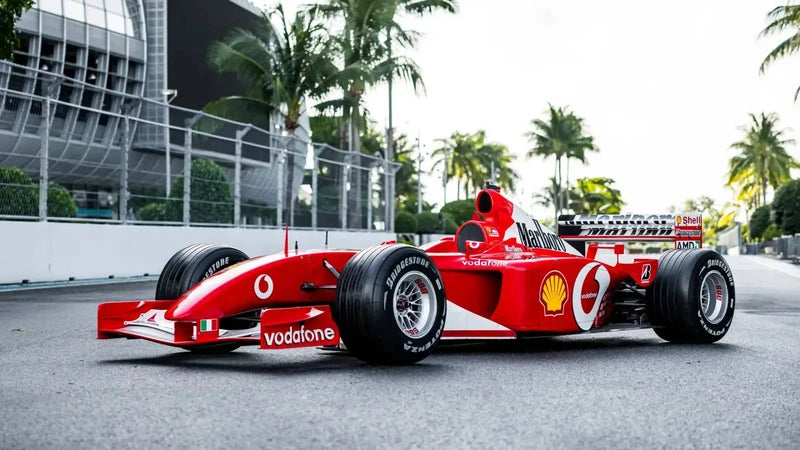 El legendario Ferrari F2001b de Michael Schumacher será subastado en la Monterey Car Week de 2024