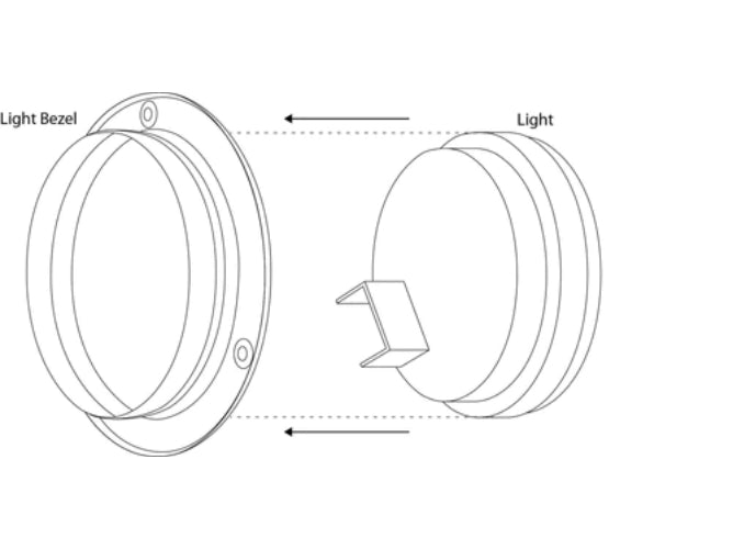 Bisel de luz inoxidable 4"