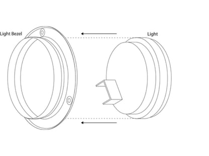 Bisel de luz inoxidable 4"